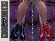THORA High Block Heel Ankles Boots, Lace up,Suede ed, 70+ colors, Inithium Kupra Mesh Body