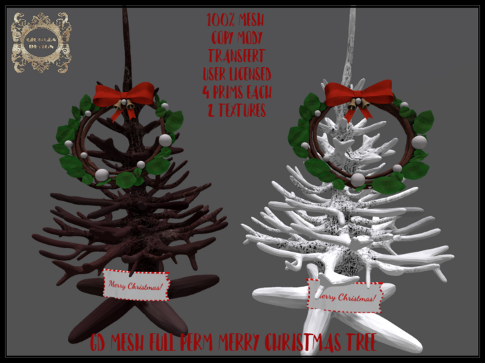 GD MESH FULL PERM MERRY CHRISTMAS TREE