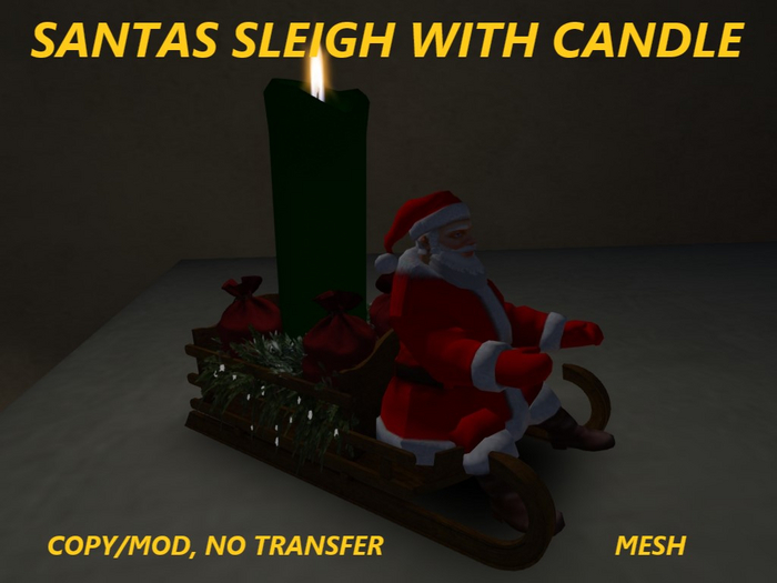 SANTAS SLEIGH WITH CANDLE V1