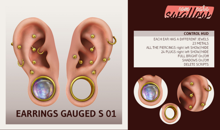 ^^Swallow^^ DEMO Earrings Gauged S01 (f/m)