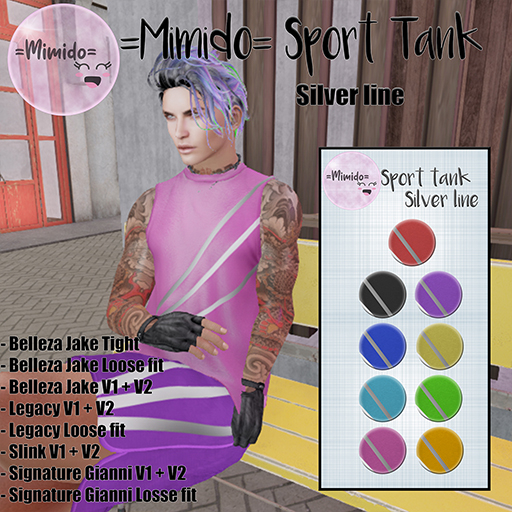 =Mimido= Sport Tank Silver line