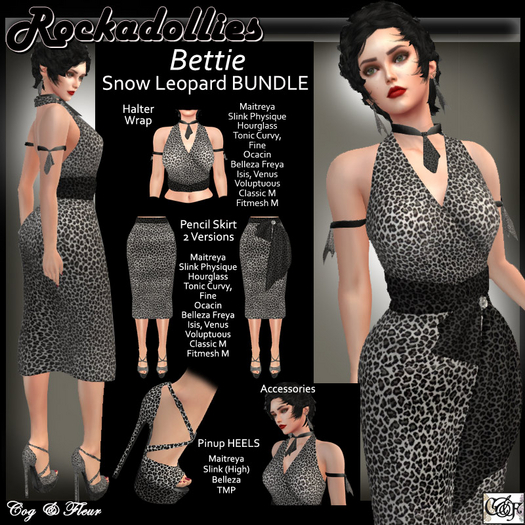C&F Rockadolly BETTIE Outfit - Snow Leopard