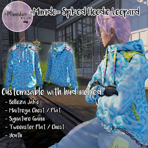 =Mimido= Spiked Hoodie Leopard