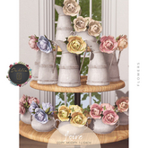 Dahlia - Loire - Roses Flower Zinc Arrangments - Full Set