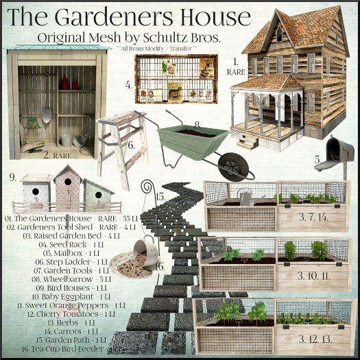 [Schultz Bros.] 02. Gardeners Tool Shed RARE