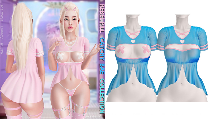 Rebelpill - Catchy Bae Collection Dress Splashy Blue