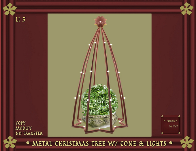 Copper Christmas Tree w/ Cone & Lights