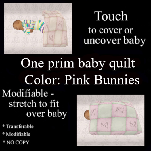 Pink Bunnies Baby Quilt