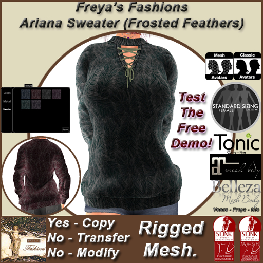 Freya's Fashions Ariana Sweater - (Frosted Feathers)