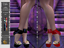 Hala Gold Chain & Heel Ankle Platform heels, Latex, pvc, 70+ colors, For Inthium Kupra ,maitreya, erika