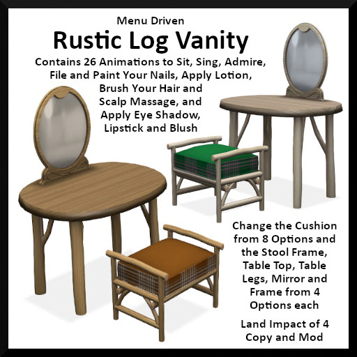 Menu Driven Rustic Log Vanity