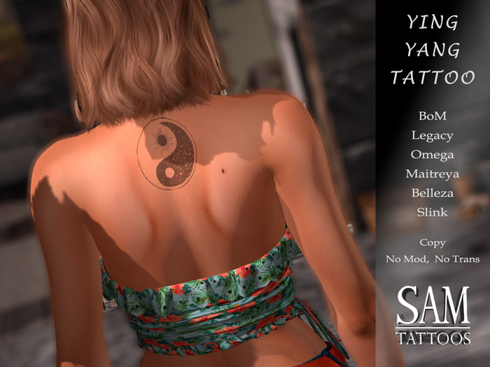 [SAM TATTOOS] YING YANG BACK TATTOO