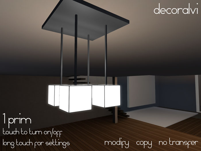 4 Hanging Light Cubes Lamp -  1 prim - Copy Version