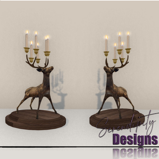 Serendipity Designs - Aspen Holiday Deer Candelabras 