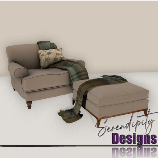 Serendipity Designs - Aspen Holiday Chair w/Ottoman