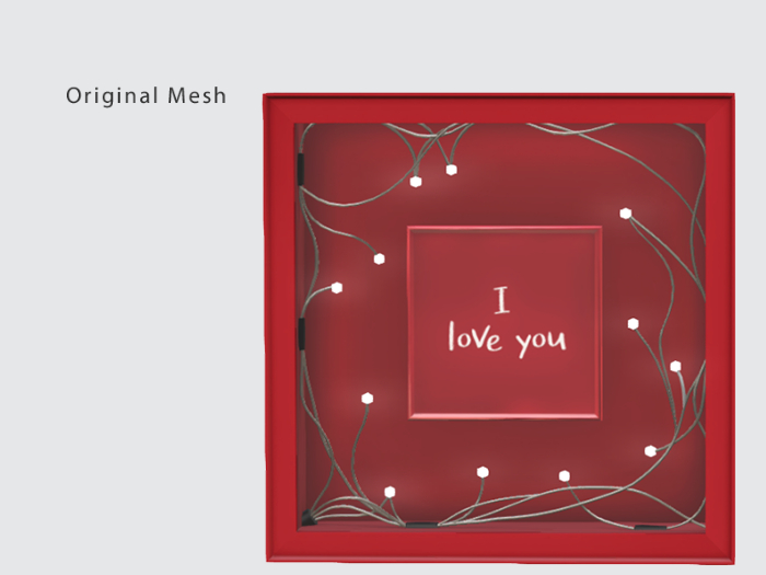ACORN Shadow Box I Love You -Red