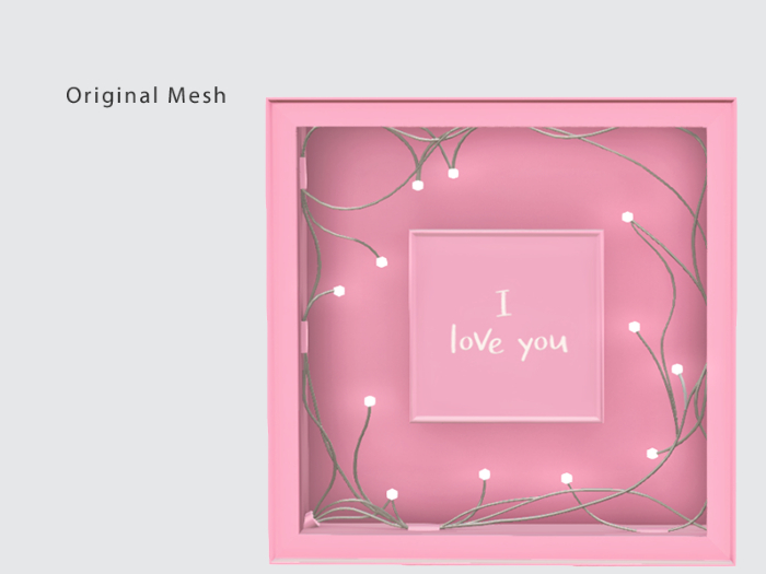 ACORN Shadow Box I Love You -PInk