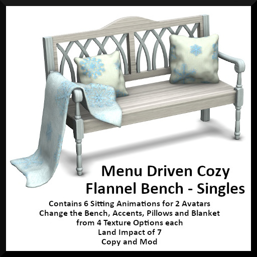Menu Driven Cozy Flannel Bench - Singles