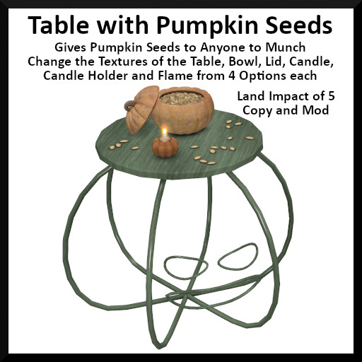 Menu Driven Table with Pumpkin Seeds