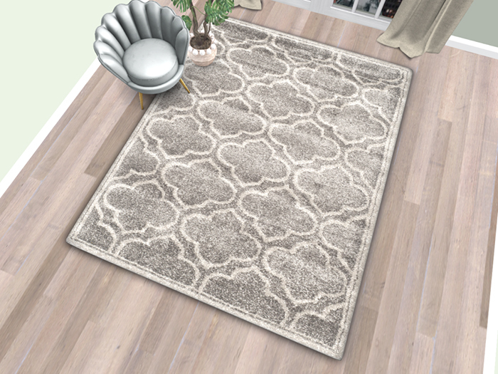 **PROMO 5L** Rough Worn Pattern Grey Area Rug # 41 