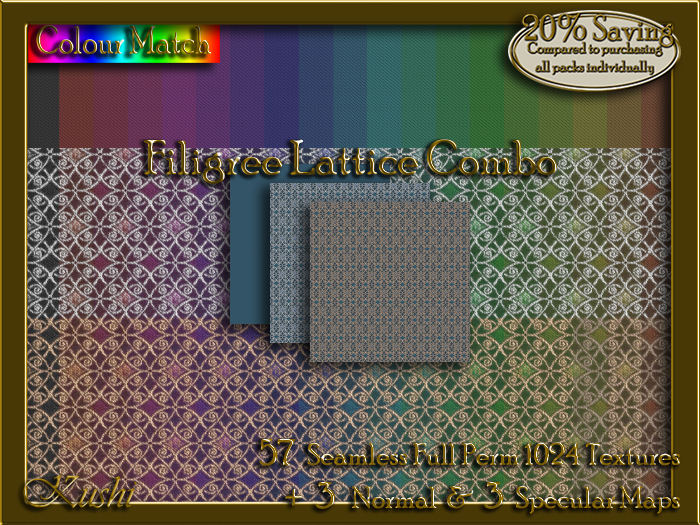 Filigree Lattice Combo Seamless Texture Set
