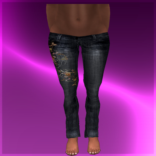 Bliss Couture - Rose Embroidered Jeans Dark