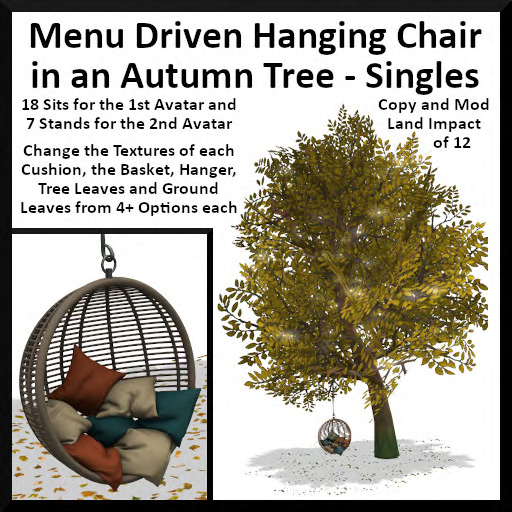 Menu Driven Hanging Chair in an Autumn Tree - Singles