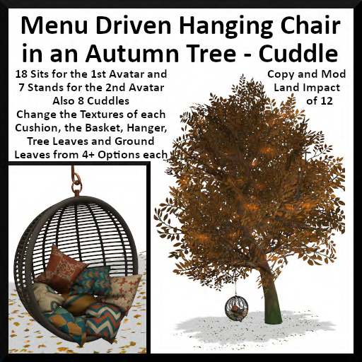Menu Driven Hanging Chair in an Autumn Tree - Cuddles