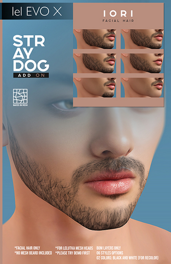 STRAY DOG ADD ON - IORI FACIAL HAIR - LELUTKA EVOX