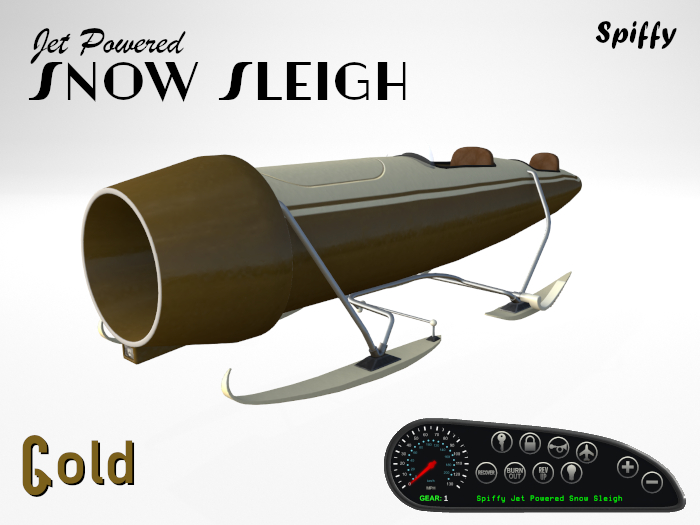 Spiffy Jet Powered Snow Sleigh - Gold