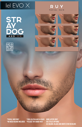STRAY DOG ADD ON - RUY FACIAL HAIR - LELUTKA EVOX