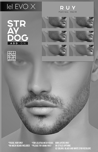 *DEMO* STRAY DOG ADD ON - RUY FACIAL HAIR LELUTKA EVOX