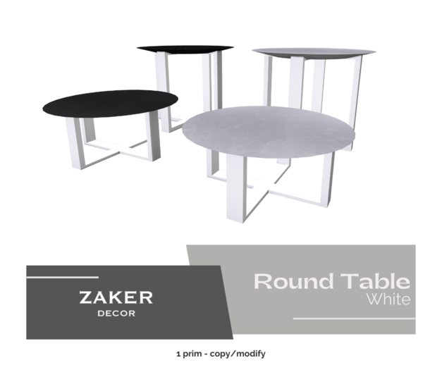 ZAKER : Round Table pack WHITE