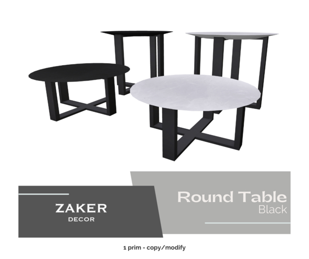 ZAKER : Round Table pack BLACK