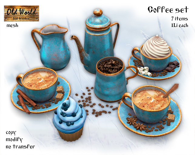 Coffee set v2 - blue - Old World