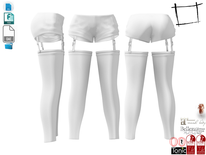 Dae Obj FBX For Shorts w Stockings Slink, Maitreya, Belleza, Tonic, Legacy, Ocacin Standard