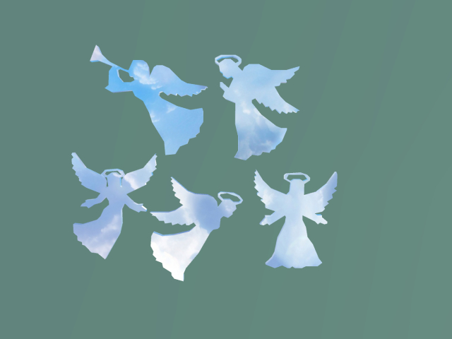 5 flat Christmas Angels - Full perm