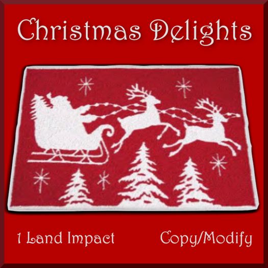 Santa's Sleigh Red & White Rug