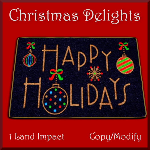 Blue Happy Holidays Rug