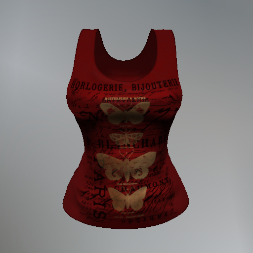 Red Butterfly Slink Tank Top