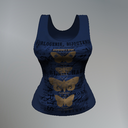 Blue Butterfly Slink Tank Top