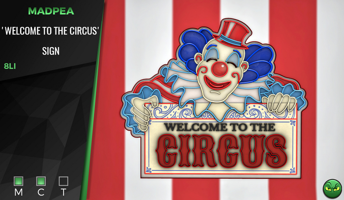 MadPea 'Welcome to the Circus' Sign