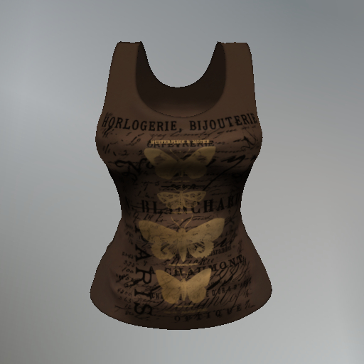 Brown Butterfly Slink Tank Top
