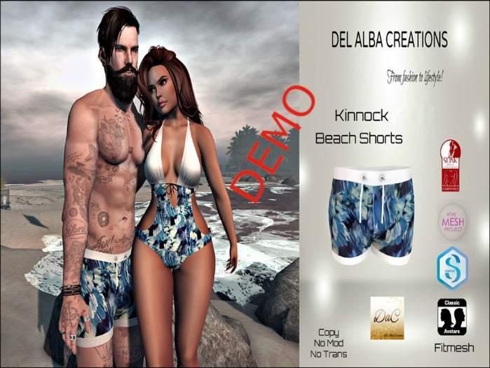 (D a C) Kinnock beach shorts BOXED demo