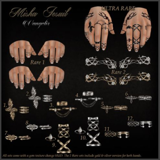 ~Misha Jesuil~ Vangelis Rings Set 4 Silver Common