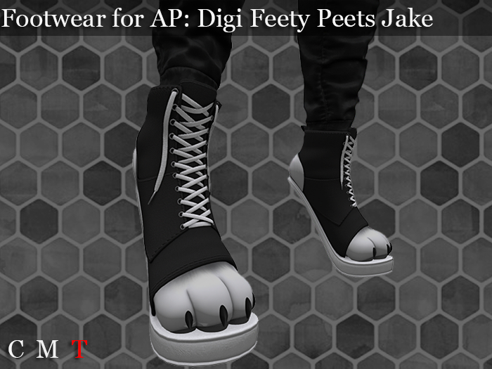 (Black & White) Footwear for AP: Digi Feety Peets Jake