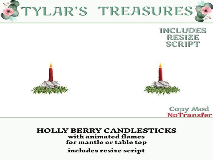 .:TT:.  HOLLY BERRY CANDLESTICKS  add me