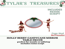 .:TT:.  HOLLY BERRY CANDYCANE MIRROR TABLE DECOR  add me