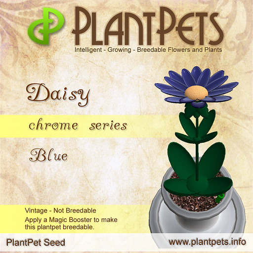 PlantPet Seed [Daisy *Chrome Blue*] RARE VINTAGE