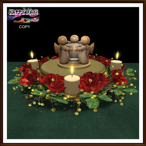 Christmas - Angels and Red Roses Centerpiece